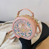 2025 Fashion PU Circular Crossbody Bag – Women's Zipper Handbag - Himpall